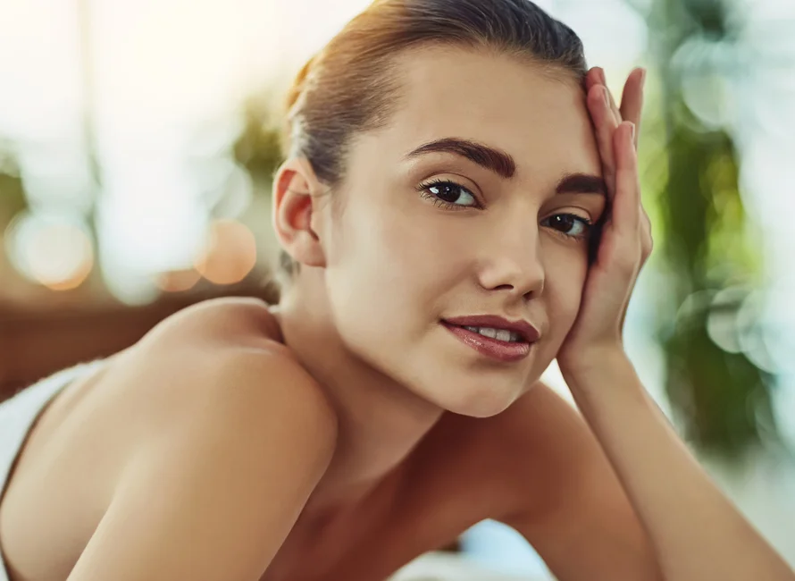 Woman looking at us brow lift | Plastic Surgery Scottsdale